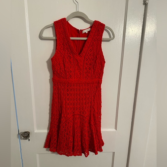 Anthropologie red eyelet dress - size 4 - Picture 2 of 3